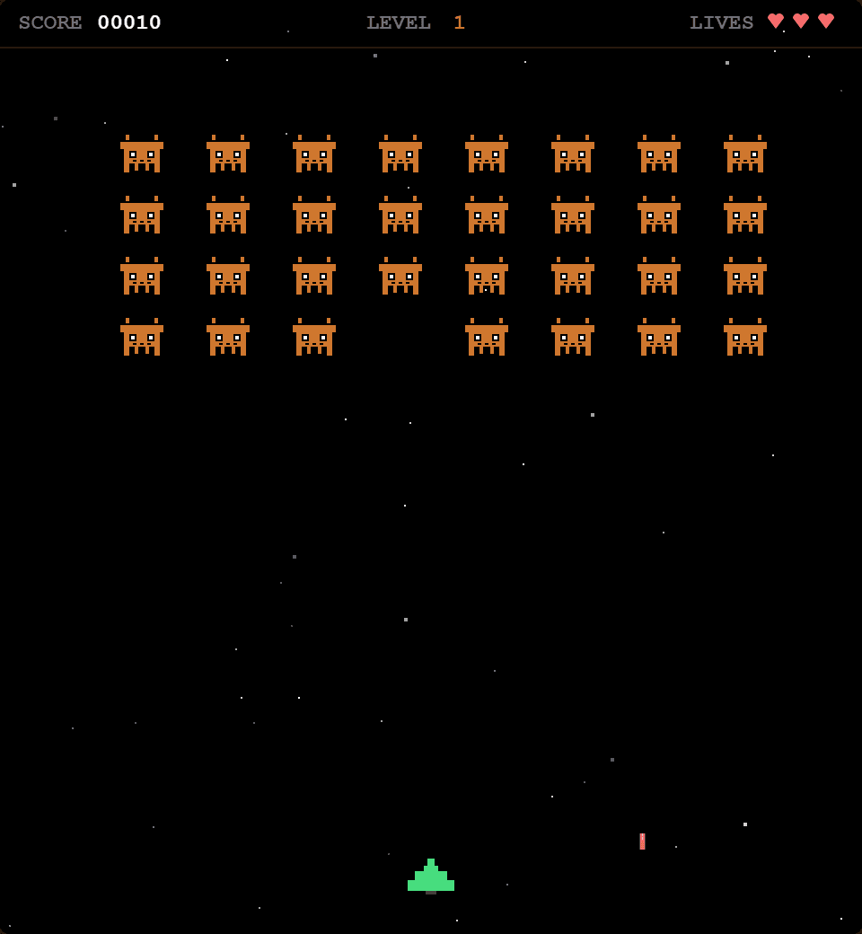 Space Invaders in play